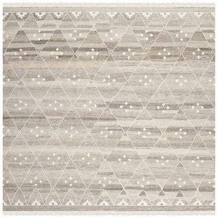 Safavieh Natural Kilim Hand Woven Flat Weave Square Rug- Natural - Ivory- 5 x 5 ft. NKM316B-5SQ